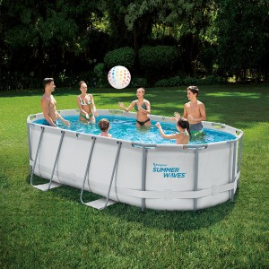Ovalni bazen sa metalnim ramom Summer Wave sa filter ketridz pumpom,merdevine,prekrivac, podloska za bazen
